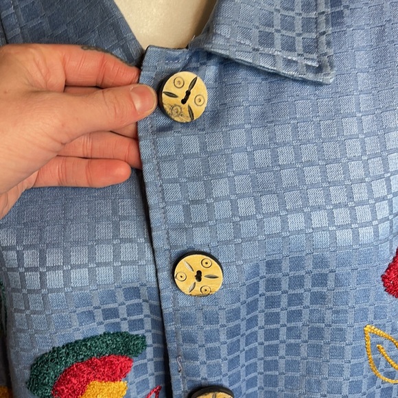 ALEX KIN- EMBROIDERED FLORAL BLAZER OR COAT SIZE LARGE RETRO STYLE - VINTAGE - Picture 13 of 14